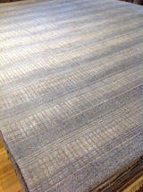 Beige and Steel Blue Contemporary Area Rug
