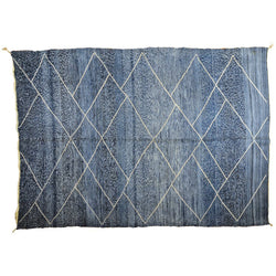 Vintage Denim Blue Moroccan Berber Area Rug