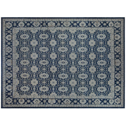 Traditional Tabriz Design Rug in Blue and Beige