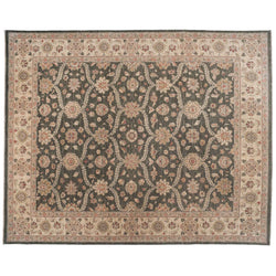 Traditional Pakistani Rug with Interlocking Floral Design