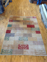 Transitional Pakistani Multi-Color Blocks Rug