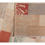 Transitional Pakistani Multi-Color Blocks Rug
