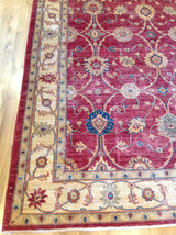 Traditional Pakistani Red Floral Area Rug