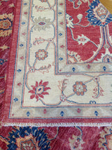 Traditional Pakistani Red Floral Area Rug