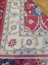 Traditional Pakistani Red Floral Area Rug