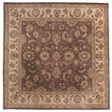 Traditional Pakistani Square Brown Floral Rug