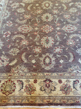 Traditional Pakistani Square Brown Floral Rug