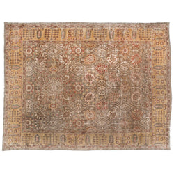 Gold and Brown Traditional Pakistani Area Rug