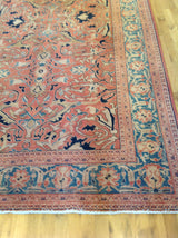 Red and Teal Rug in Traditional Pakistani Design