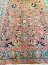 Red and Teal Rug in Traditional Pakistani Design