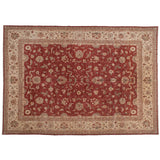 Red and Beige Traditional Pakistani Wool Rug