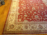 Red and Beige Traditional Pakistani Wool Rug