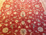 Red and Beige Traditional Pakistani Wool Rug