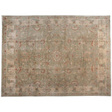 Beige Floral Motif Rug with Red and Teal