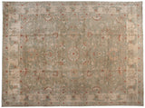 Beige Floral Motif Rug with Red and Teal