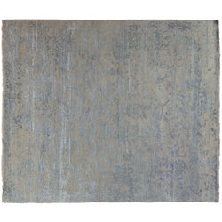 Ivory and Turquoise Transitional Wool Rug
