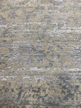 Ivory and Turquoise Transitional Wool Rug