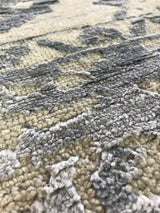 Ivory and Turquoise Transitional Wool Rug