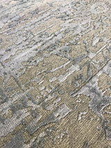 Ivory and Turquoise Transitional Wool Rug