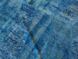 Patchwork Blue Overdyed Rug
