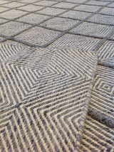 Grey Diamonds High Low Area Rug