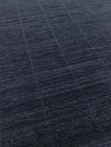 Blue Wool Loop and Cut Graph Check Area Rug
