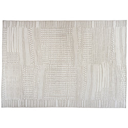 Ivory Geometric Cut and Loop Area Rug