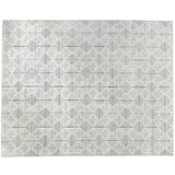 Ivory and Charcoal Geometric Pattern Area Rug