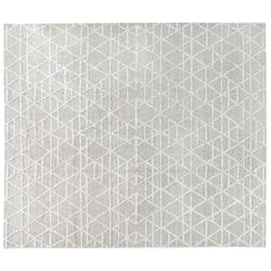 Silver Geometric Design Area Rug