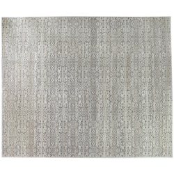 Cream and Charcoal Cut and Loop Area Rug