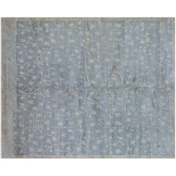 Beige and Blue Floral Rug