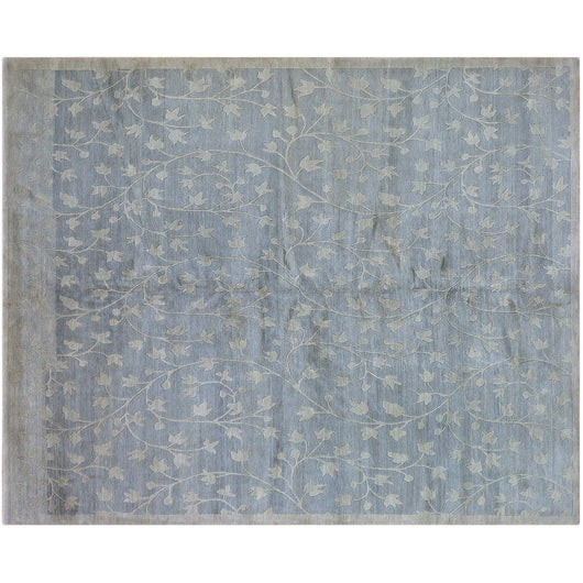 Beige and Blue Floral Rug