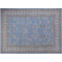 Soft Blue Floral Rug