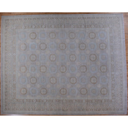 Light Blue and Ivory Pomegranate Design Rug