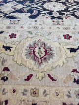 Black Pakistani Traditional Style Wool Area Rug